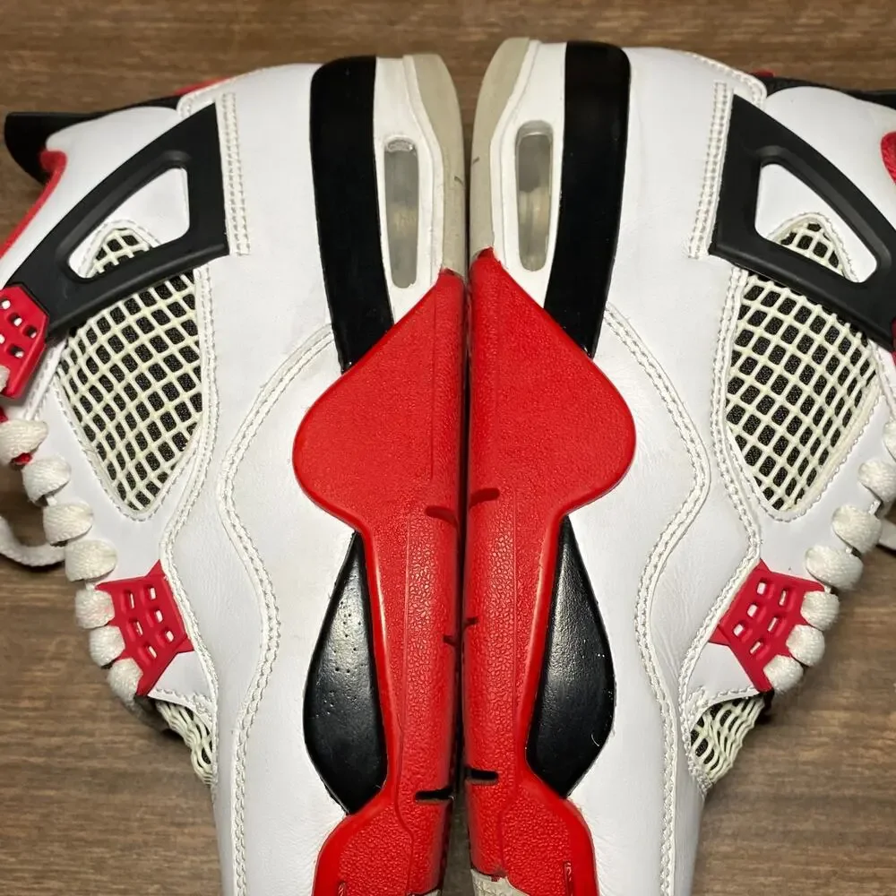 Men's Air Jordan 4 Retro OG Fire Red White Black Sneakers Size 4 (DC7770-160)